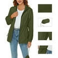 thumbnail image 4 of Windbreaker Jacket Women Plus Size New Womens Rain Jacket Packable Fashion Lightweight Outdoor Climbing Coat with Hood Casual Waterproof Outerwear Army Green XXL, 4 of 8
