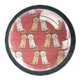 thumbnail image 2 of 4 Pcs Cats Couple Knobs for Kitchen Cabinet Cupboard Dresser Bookcase Drawer Pulls Handles Round Home Decor, 2 of 7