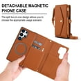 thumbnail image 4 of Decase 2-in-1 Detachable Magnetic Wallet Case Compatible with Samsung Galaxy S20 FE,Shockproof PU Leather Flip Cover with Card Slots,Cash Pocket,Zipper Purse,Crossbody Strap,RFID Blocking,Brown, 4 of 8