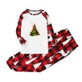 thumbnail image 3 of Odeerbi Christmas Pajamas for Family Holiday Long Sleeve Family Christmas Pajamas Matching Sets Kids Christmas Plaid Printed Blouse Tops + Pants Sleepwear Family Matching PJs Set Red, 3 of 6