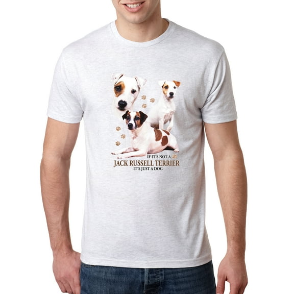 Wild Bobby, If It's Not a Jack Russell Terrier It's Just a Dog | Mens Dog Lover Premium Tri Blend T-Shirt, Heather White, Small