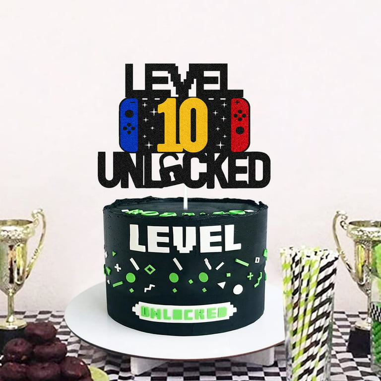 Level 10 Game Birthday Cake Topper - Video Game Boy's 10th