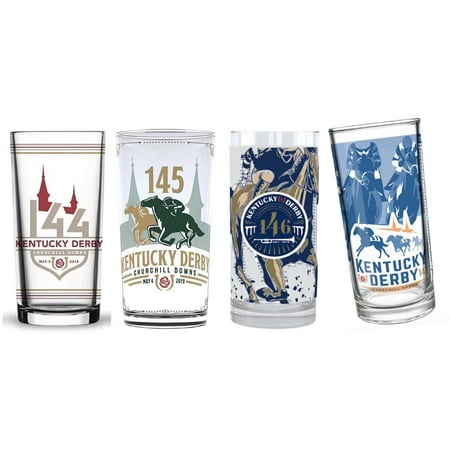 

Kentucky Derby Official Mint Julep 4 Glasses Set Includes 147th/2021 146th/2020 145th/2019 & 144th/2018