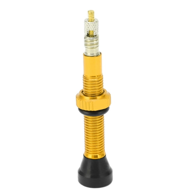 Tubeless Valve Stems, 40mm Length Bike Tubeless Valve Soft Rubber Base For Road Bikes Gold