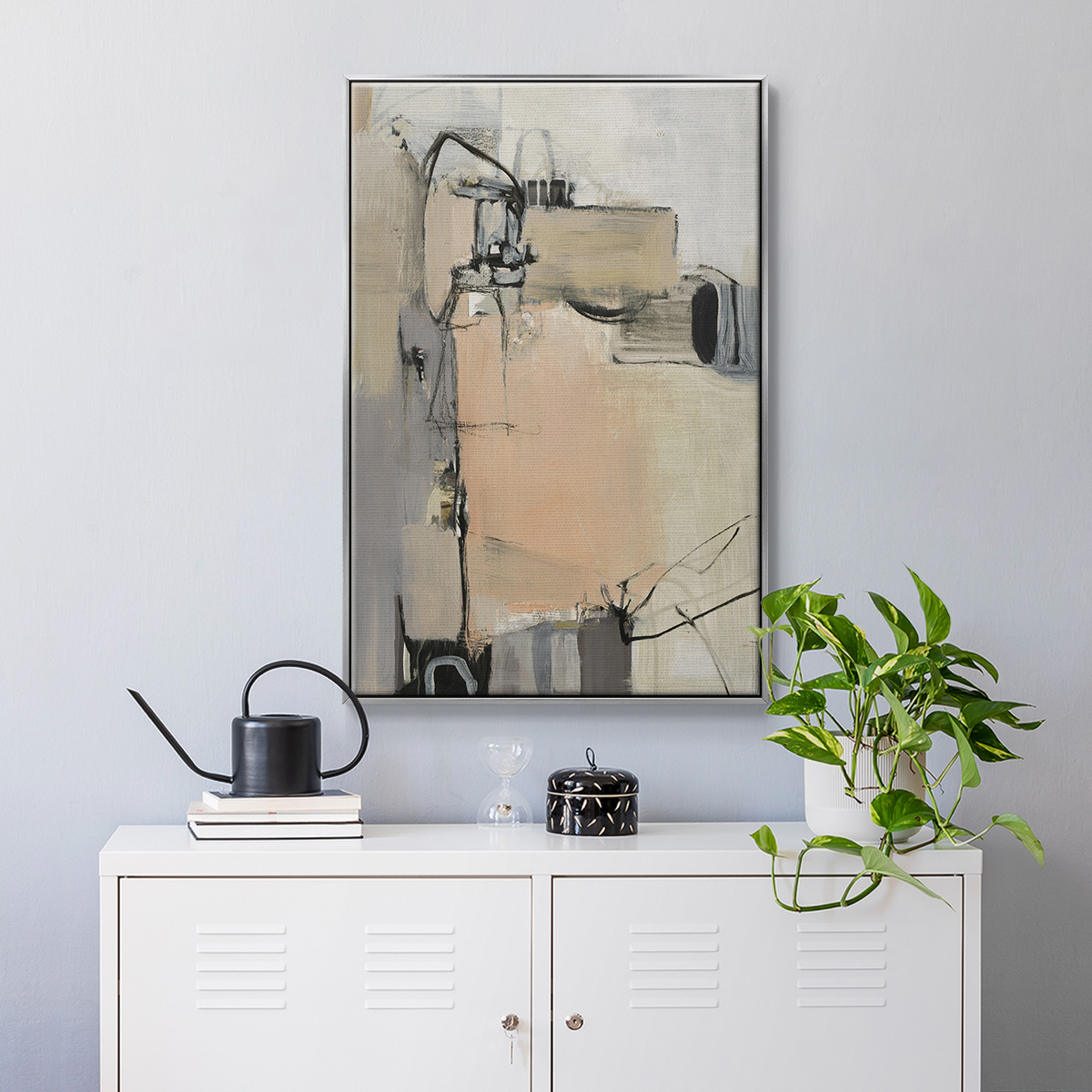 Sandstone Framed Premium Gallery Wrapped Canvas - Ready to Hang - 17 x 25 - Silver Floating Frame