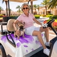 thumbnail image 3 of Golf Cart Seat Covers for 2 Seater,Modern Purple Microfiber Cart Seat Towel Blanket,Gradient Floral Abstract Bohemian White Absorbent Breathable Non Slip Bench Seats Protector for Golf Course 51"x31", 3 of 9