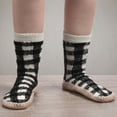 thumbnail image 4 of BambooMN Men's Knit Winter Gripper Slipper Socks - Gingham Plaid - L/XL - 1 Pair, 4 of 6