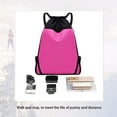 thumbnail image 4 of GRNSHTS Drawstring Backpack Water Resistant String Bag Cinch Sport Gym Shopping Bag Sackpack for Men Women (Rose Red), 4 of 17