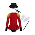 thumbnail image 2 of MSemis Kids Girls Circus Ringleader Outfits Lion Tamer Tassel Leotard with Hats Red 12, 2 of 5