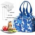 thumbnail image 4 of Pioneer Flower Floral Print Pattern Drawstring Lunch Bag Women - Drawstring Lunch Bag Insulated for Work Office - Stain-Resistant Large Lunchbags for Women with Multi-Pockets, 4 of 6