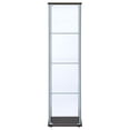 thumbnail image 3 of Bellatrix 4-shelf Clear Glass Curio Cabinet Cappuccino, 3 of 13