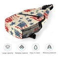 thumbnail image 5 of Full Print Chest Bag 8×15in Outer Large Bag On Both Sides Of Mesh Bag Inside Pocket Design Sponge Pad Shoulder Strap Independence Day Theme Star (9), 5 of 8