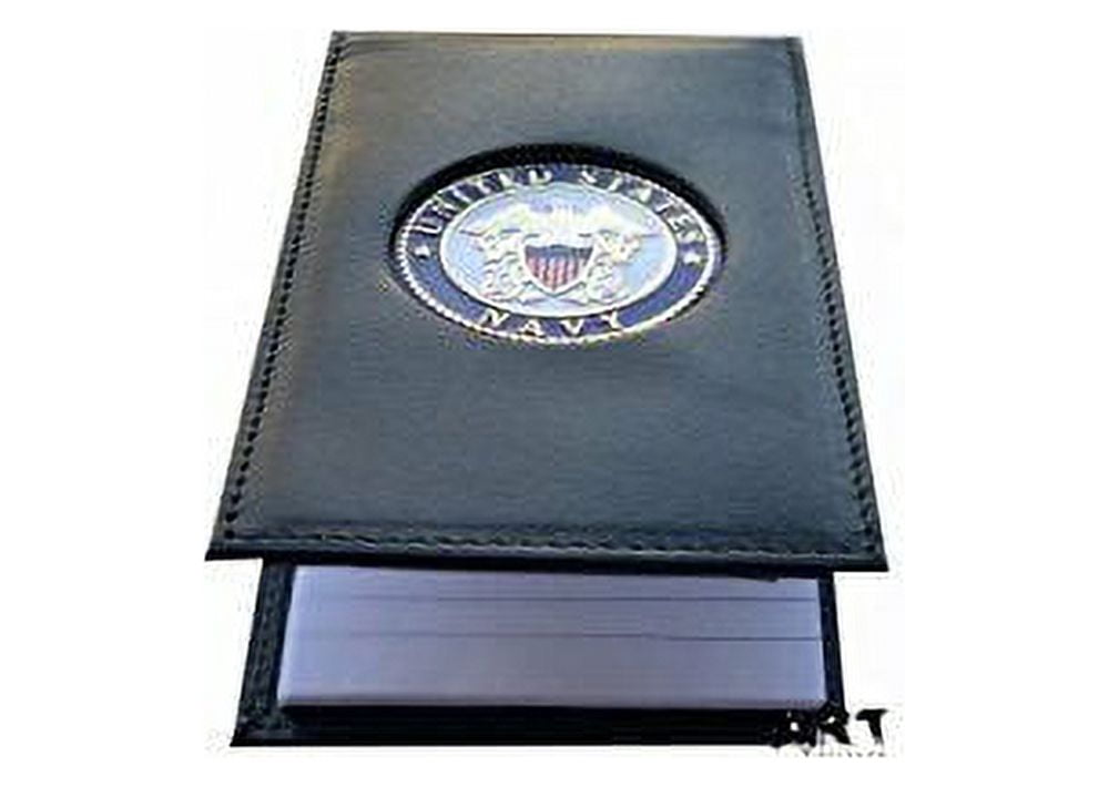 The Official Writing Pad, US NAVY Spiral Notebook Case with Medallion - 3" x 5"
