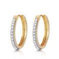 thumbnail image 2 of Galaxy Gold 14K Yellow Gold Natural Diamond Huggie Earrings - April Birthstone - Strength & Brilliance - Fine Jewelry for Women, 2 of 4
