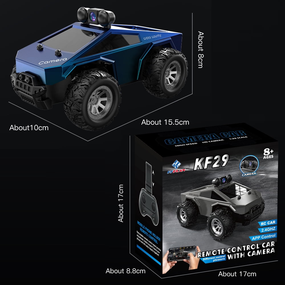 RC Car with HD Camera, 1: 28 High Speed Remote Control Car, Original Scale Reduced, LED Lighting, 2.4G, Dual Control Modes RC Cars Toys for Adults, Kids, Boys