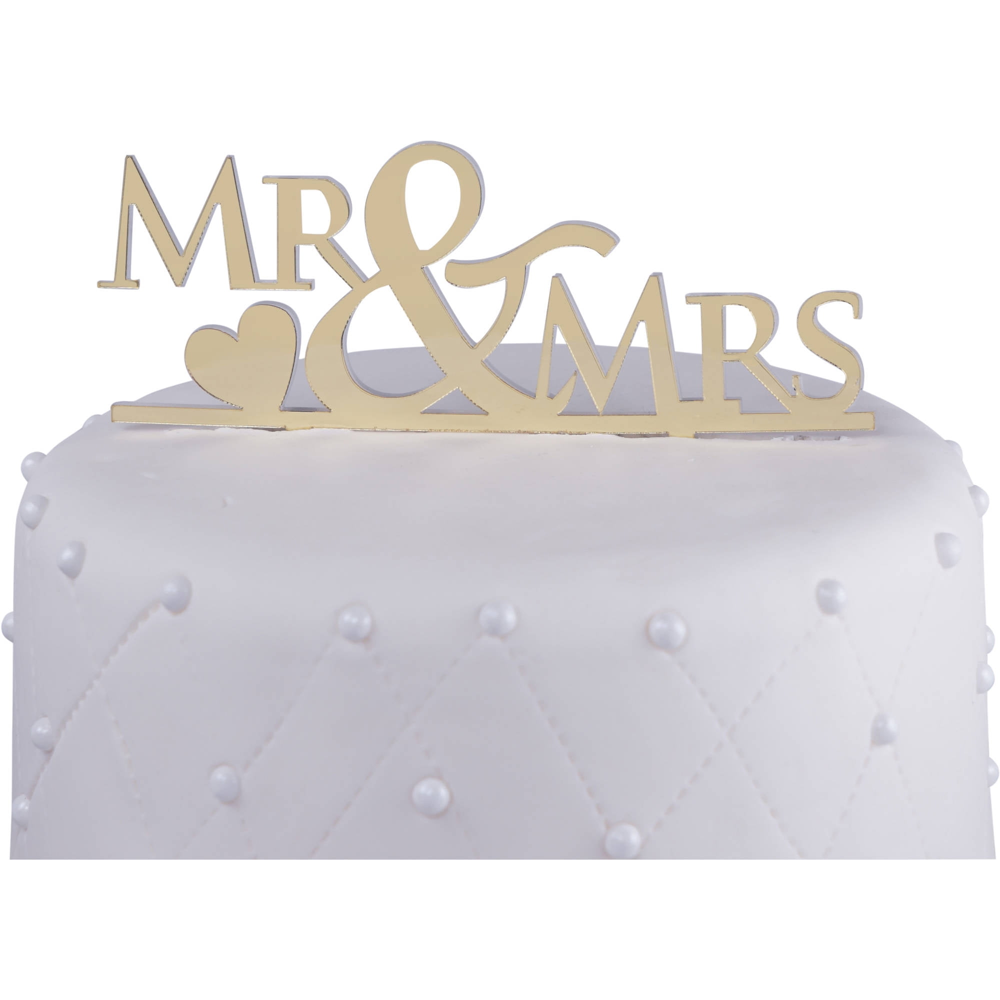 Personalised Acrylic Wedding Cake Topper Mr&Mrs Mirror Wood Love Heart birds 