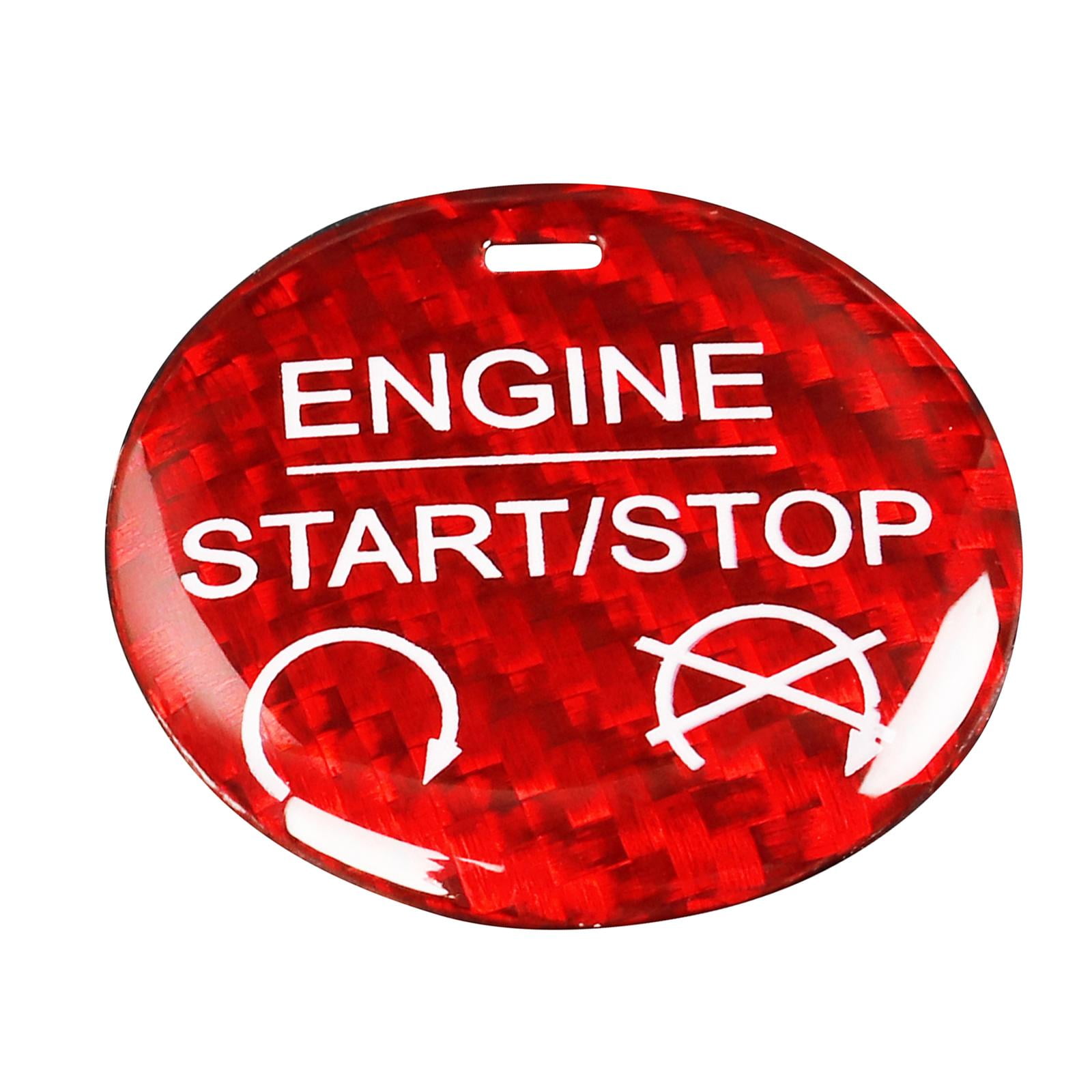Engine Start Stop Push Button Cover Ignition Stickers Red