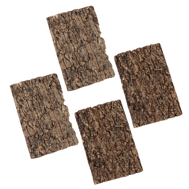 HEANUJJ 4Pcs Decorative Terrarium Bark Coffee Color Reptile Tank Background Accessory