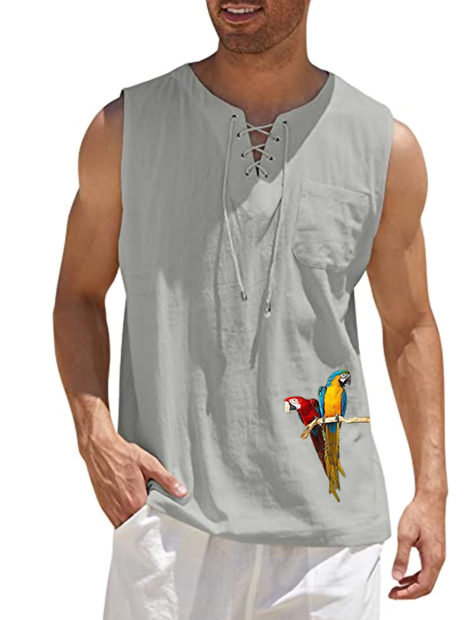 Sleeveless Pocket T Shirts Men