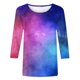 thumbnail image 5 of ICHUANYI Clearance Women's Fashion Printed Loose T-shirt 3/4 Sleeves Blouse Round Neck Casual Tops(Purple, L) ICHUANYI WER2023081401622, 5 of 5