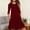 Wine, variant on Sakmal Moomoos for Women Long Sleeve Sleepwear Cute Solid Crew Neck Womens Nightgown with Pockets