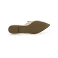 thumbnail image 5 of BLISSFUL STEP Women's Pointed Toe Floral Embroidery Flats Mules Beige 8, 5 of 8