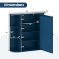thumbnail image 3 of Gymax Multipurpose Mount Wall Surface Storage Cabinet Mirror for Bathroom Blue, 3 of 10