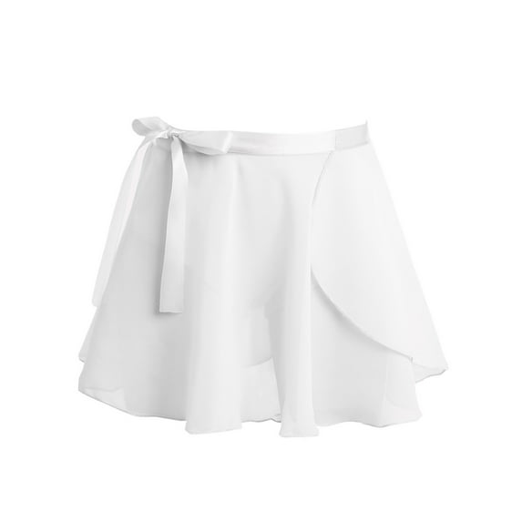 iEFiEL Kids Girls Wrap Skirt Dance Basic Classic Chiffon Mini Skirt with Waist Tie