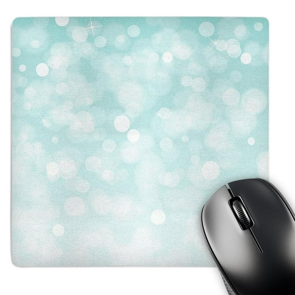 3dRose, Sparkly Sky Blue and White Bokeh, MousePad