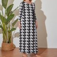 thumbnail image 5 of Large Size Black And White Ripple Long Sleeved Dress Women Dress for Parties Elegant Chic Evening Dresses, 5 of 7