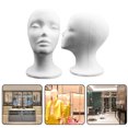thumbnail image 7 of Niovtt Foam Female Mannequin Head Wigs Glasses Cap Display Holder Stand (White), 7 of 7