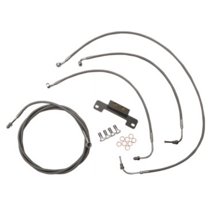 LA Choppers LA-8055KT-13B Standard Handlebar Cable/Brake & Clutch Line/Wire Kit - Black Vinyl/Stainless Braided