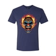 thumbnail image 2 of Flaming Laughing Fierce Clown | Mens Cars and Trucks Premium Tri Blend T-Shirt, Vintage Navy, Small, 2 of 3
