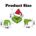 thumbnail image 3 of YUNOVA Christmas Fence Peeker Decorations Outdoor, 15.5 inch Grinch Yard Sign with Santa Hat, Waterproof Corrugated Plastic, Holiday Lawn Decor for Garden, Fence Christmas Decoration, 3 of 9