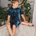 thumbnail image 4 of Balery Cool Blue Light Wolf Conjunto de Pijama Infantil de Manga Corta con Estampado – Ropa de Dormir de Algodón Suave-Large, 4 of 6