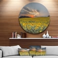 thumbnail image 1 of Designart - Sunflower Sunset with Cloudy Sky' Disc Large Landscape Metal Circle Wall Art, 1 of 4