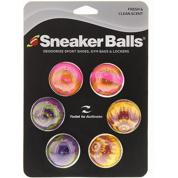 Odor-Fighting Shoe Fresheners, Eliminates Unpleasant Smells, Perfect for Sneakers, Gym Bags, Gear Bags, Drawers, Lockers, and More!, Radial Tie Dye, 6 Pack