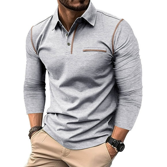 FAIWAD Chemises à Manches Longues pour Hommes Décontractées Boutonnées Basiques Chandail de Golf Léger T-Shirt de Travail Athlétique