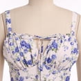 thumbnail image 3 of Women's Floral Corset Dress Formal Cocktail Dresses Going Out Casual Sundress Split Thigh Spaghetti Strap Vintage Dress, 3 of 9