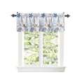thumbnail image 2 of Kitchen Cafe Valance Curtain for Small Windows,Marine Elements Seashell Starfish Rod Pocket Valances Nautical Sailing Boat and Seaweed Window Treatment Panel for Living Room/Bedroom/Bathroom,42x18in, 2 of 9