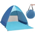 thumbnail image 1 of Tienda de campaña anti rayos UV, refugio de playa con protección solar UV UPF 50+ para 2-3 personas, tienda de campaña de playa instantánea portátil emergente, incluye bolsa de transporte, azul, 1 of 4