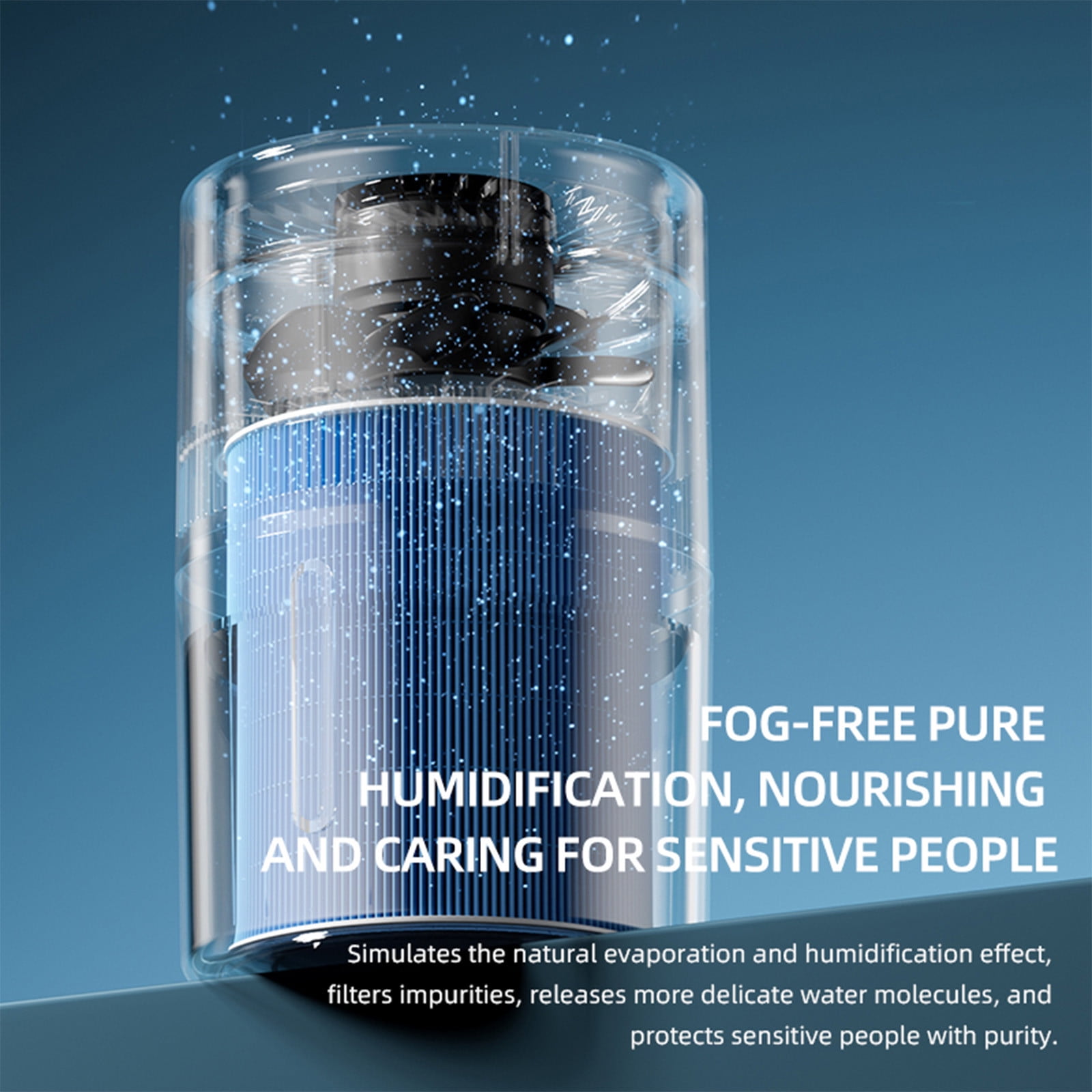 FHBVT 4L Large Cool Mist Humidifier, Purifier and Diffuser with Adjustable Mist Control, Removes Impurities, Ideal for Bedroom Office Living Room, with USB Power Supply, Ensures Optimal Air Quality