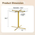 thumbnail image 2 of Hi loPres 36" Modern Round Glass Bar Table, Tempered Glass High Counter Table with Sturdy Gold Chrome Pedestal Base for Kitchen, Breakfast Nook, 2 of 7