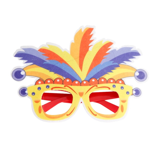 SIfdSeng Get it Fast Mardi Spectacle Frame Dress up New Mexican Mardi Eyeglasses Decoration Masquerade Dress up Party Supplies Colorful Feather Frames