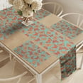 thumbnail image 2 of Ambesonne Butterfly Table Runner & Placemats, Stripes on the Background, Placemat 4 pcs + Runner 16"x90", Vermilion Sea Green, 2 of 2