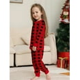 thumbnail image 5 of WIBACKER Kids Christmas Red Plaid Pajamas Long Sleeve Holiday Pjs Set Toddler Boys Girls Xmas Jammies 2-14 Years, 5 of 10
