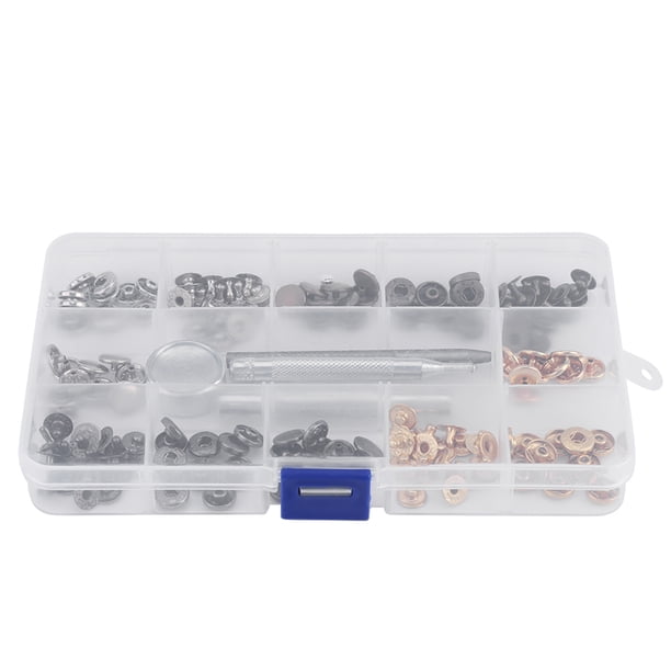 Kit de Botones un Presión, 40 Juegos de Broches A Presión para Tela Con Herramienta de Ajuste para Ropa