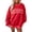 Red, variant on Women Holiday Colorblock Sweatshirt Polka Dot Mock Neck Long Sleeve Oversized Pullover with Contrast Trim Fall Outfits Red L