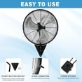 thumbnail image 5 of 20” Wall Mount Fan 7000 CFM High Velocity Industrial Heavy Duty Fan with 3-Speed Oscillating Commercial Use for Warehouse, Garage, Factory, Black, 5 of 8