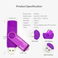 thumbnail image 4 of leizhan Micro Flash Drive 64GB Pen Drive Purple Android Phone Pendrive USB 2.0 Memory Stick for Samsung Galaxy,, 4 of 5